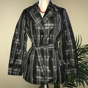 Delia Collection Nylon Belted Trench Coat Jacket M